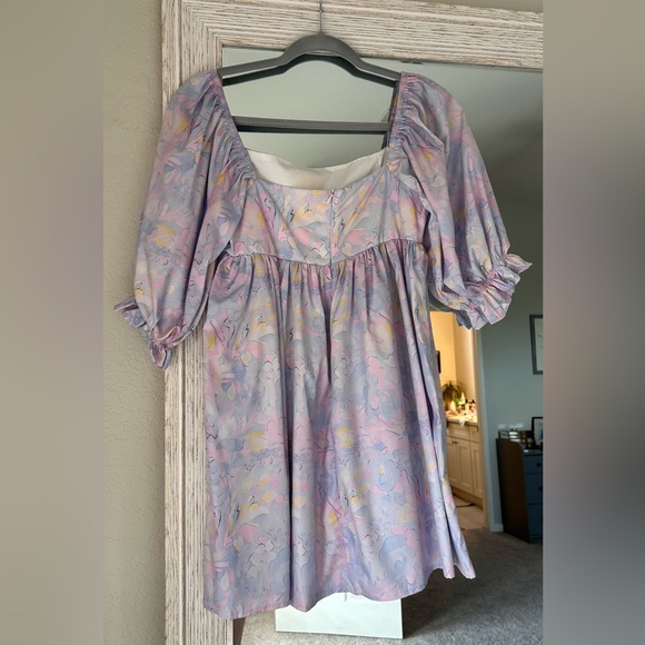 Pastel Women’s Square Neck Puffed Sleeve Mini Dress - Picture 6 of 13